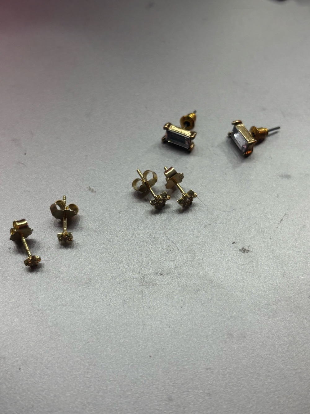 Gold Tone Small Stud Earrings Set - Multiple Pairs